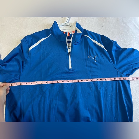 Puma Blue and White Golf Cool Cell Quarter-Zip Pull Over XL - Picture 8 of 10